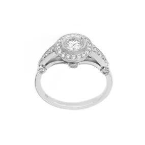 Engagement Ring- 0.75 - Carats  Diamonds Set in 18-Karat Solid White Gold Ring