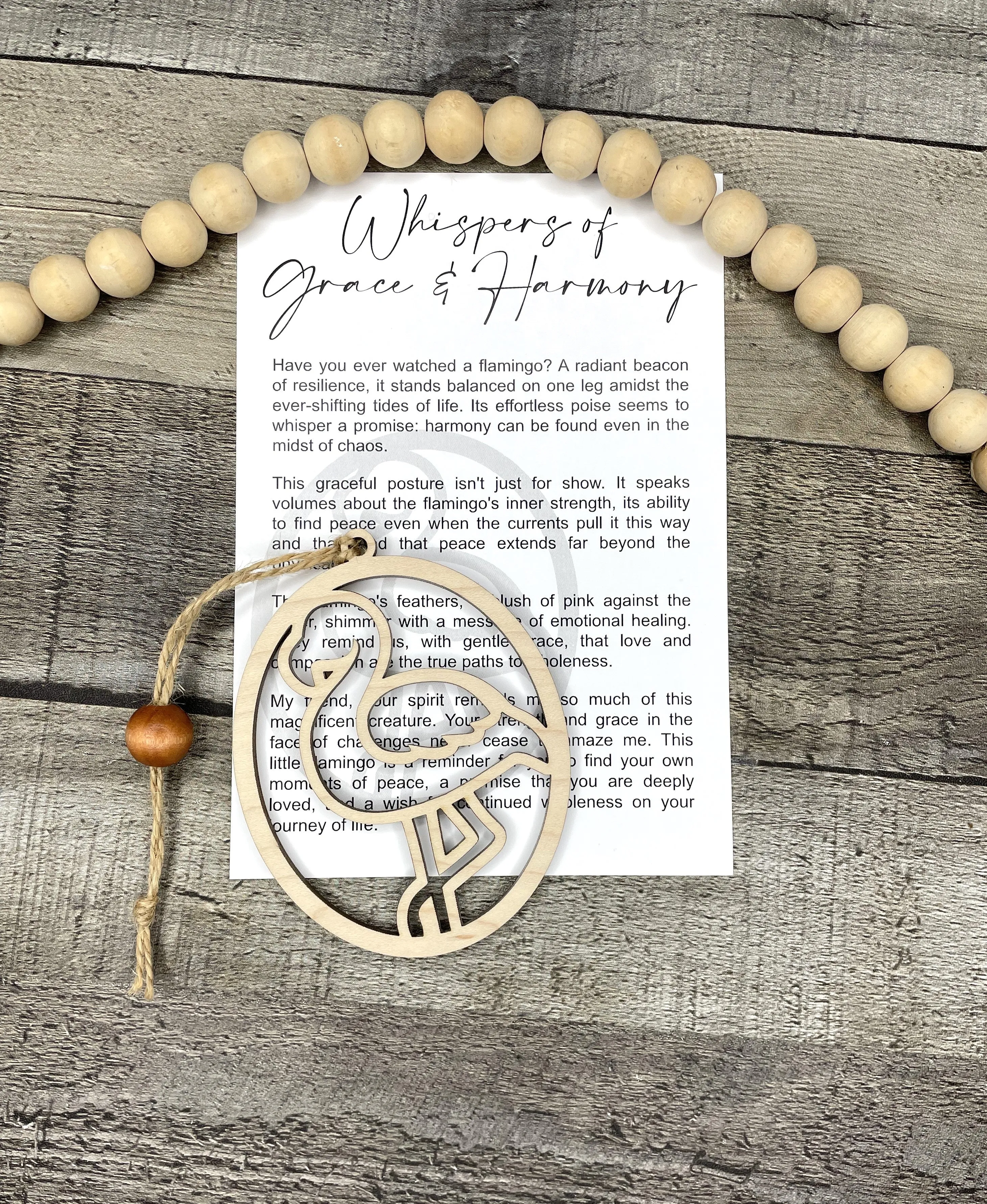 Flamingo Ornament - Story of Whispers of Grace & Harmony