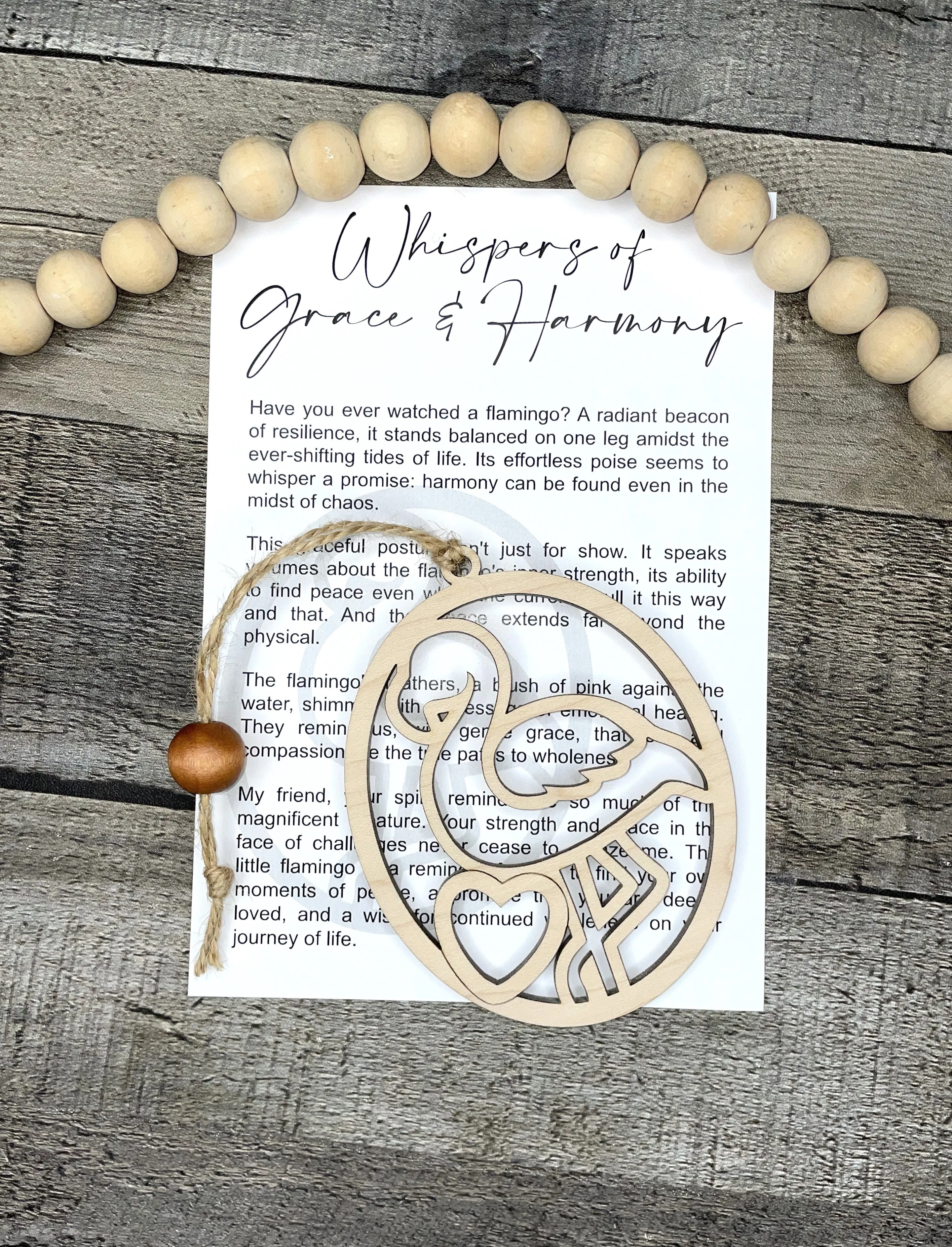 Flamingo Ornament - Story of Whispers of Grace & Harmony