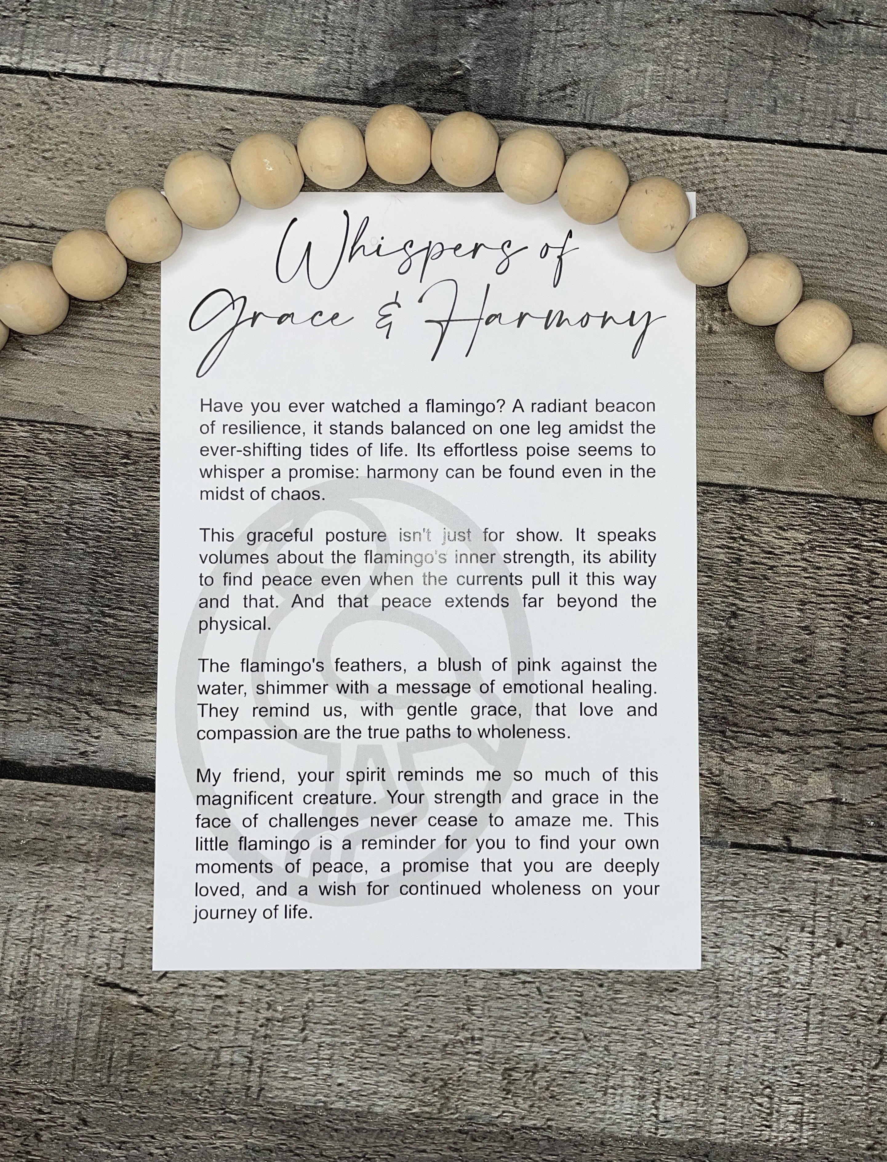 Flamingo Ornament - Story of Whispers of Grace & Harmony