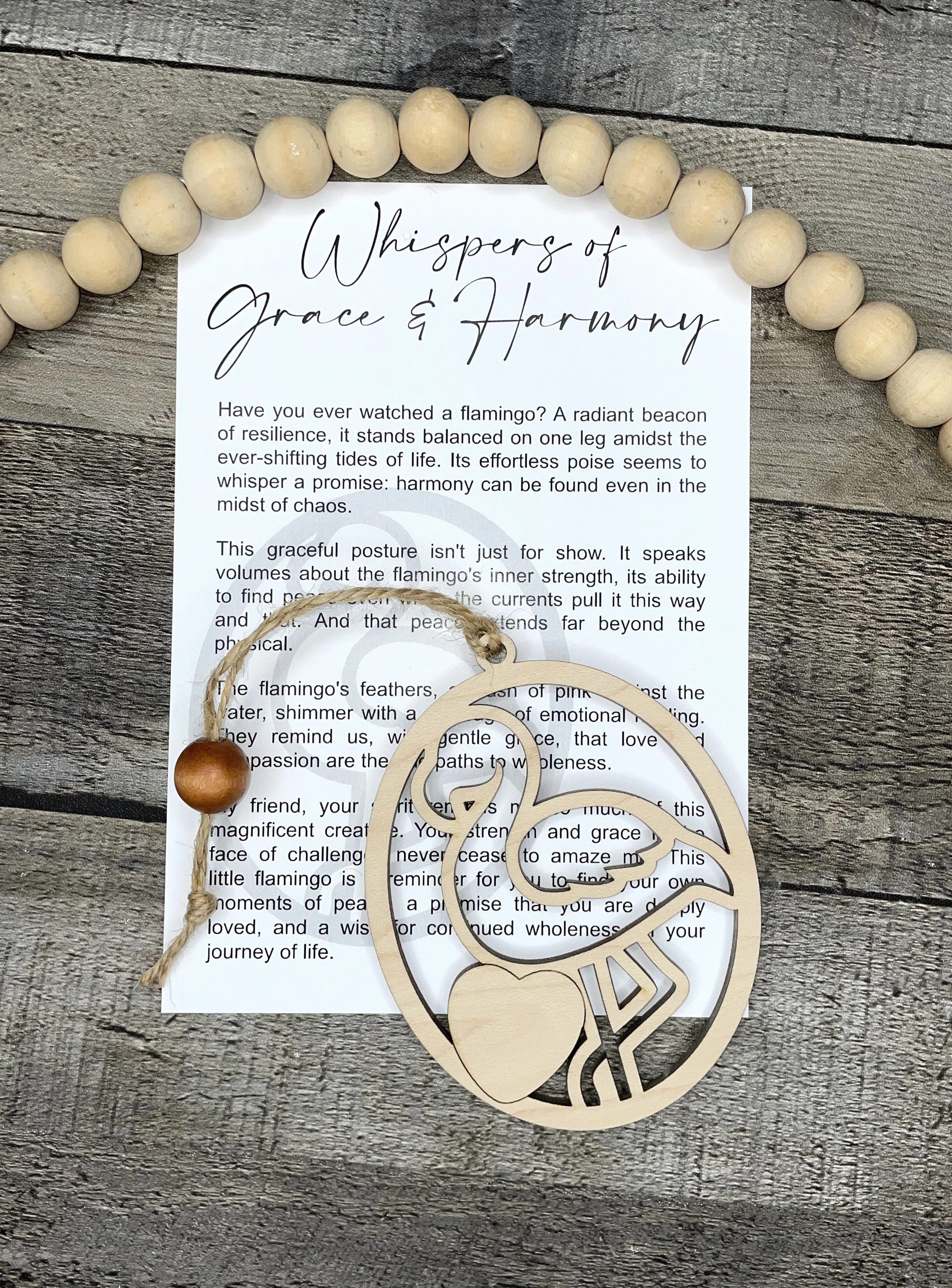 Flamingo Ornament - Story of Whispers of Grace & Harmony