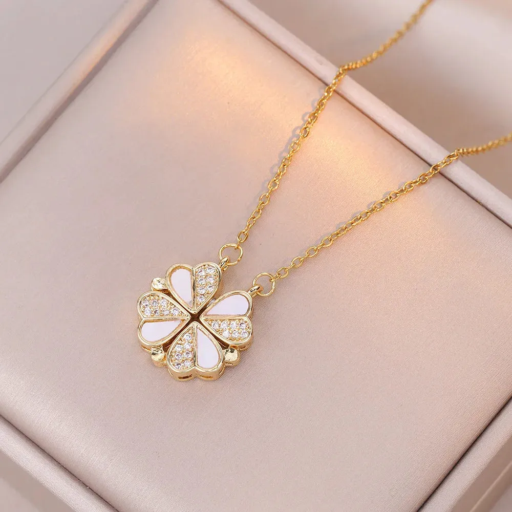 Four-Leaf Clover Heart Necklace (33 Styles)
