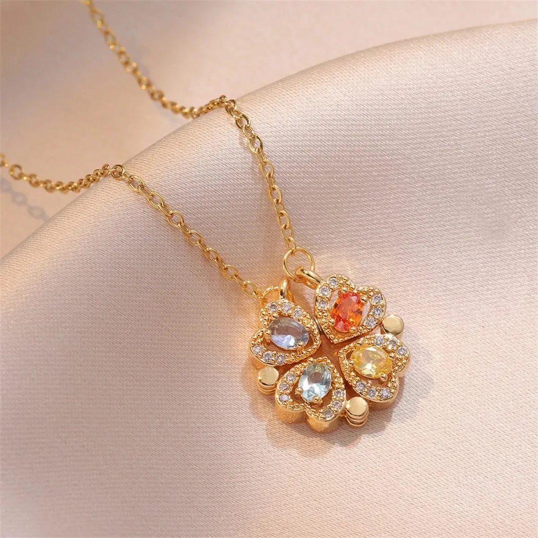 Four-Leaf Clover Heart Necklace (33 Styles)