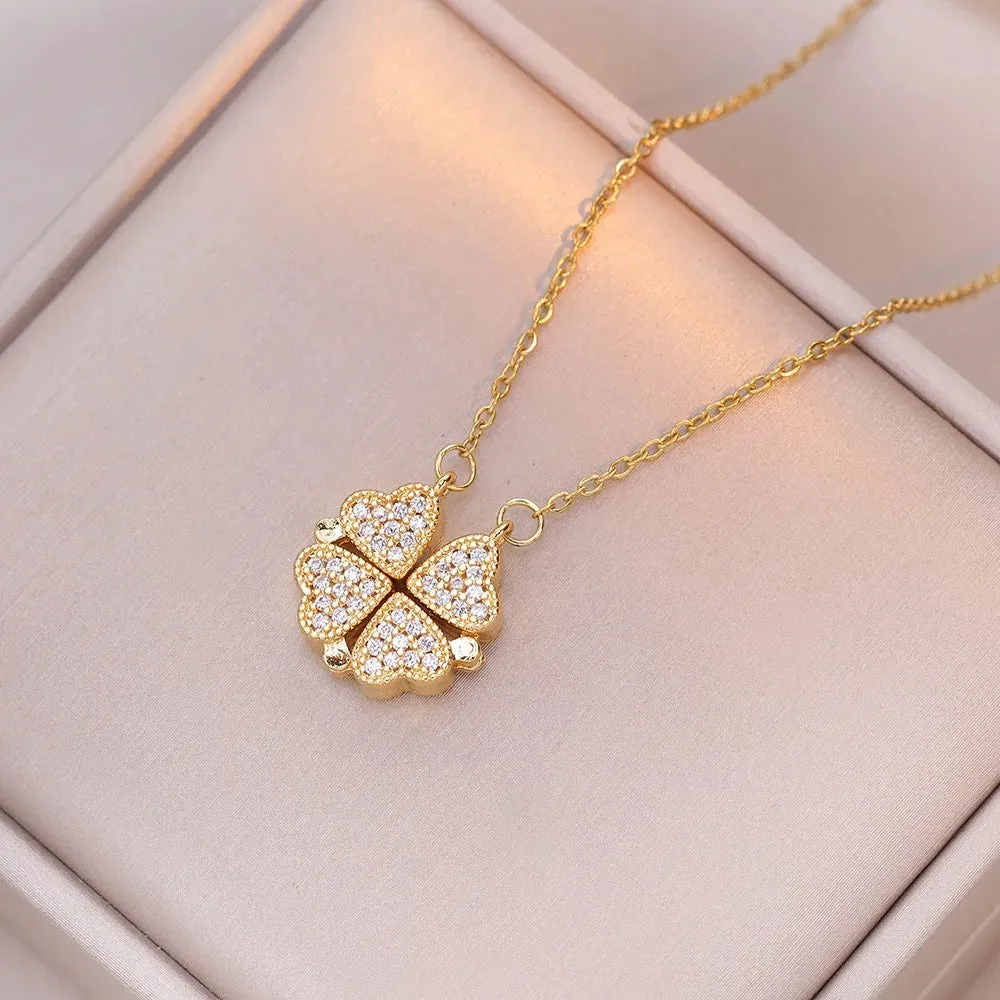 Four-Leaf Clover Heart Necklace (33 Styles)