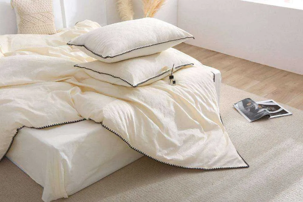 French Vintage Cream White Duvet Cover Set - Timeless Elegance