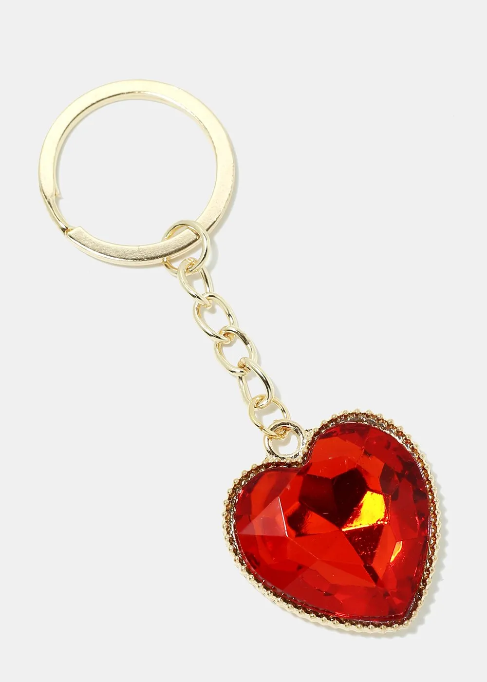 Gemstone Heart Keychain