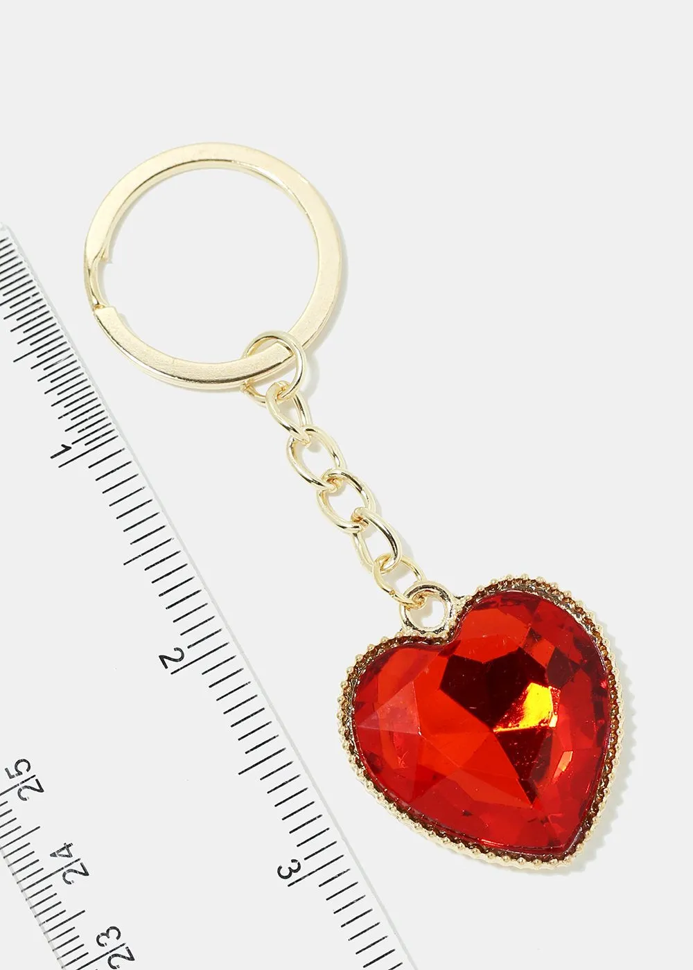 Gemstone Heart Keychain