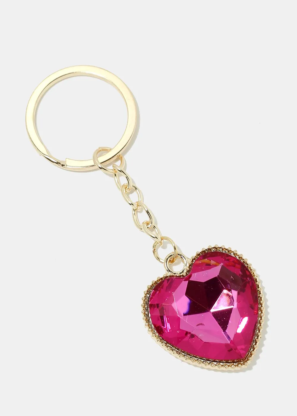 Gemstone Heart Keychain