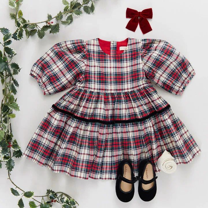 Girls Maribelle Dress - Holly Tartan