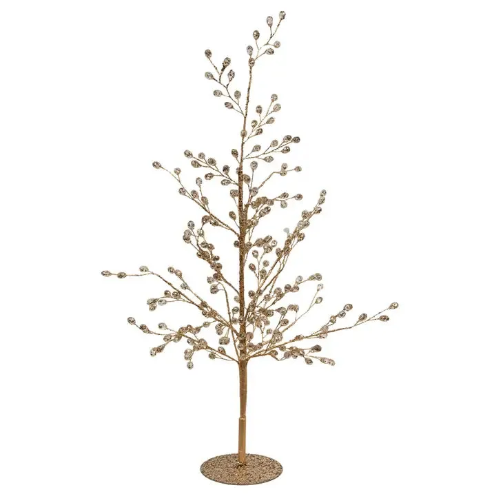 Gold Glittered Crystal Tree
