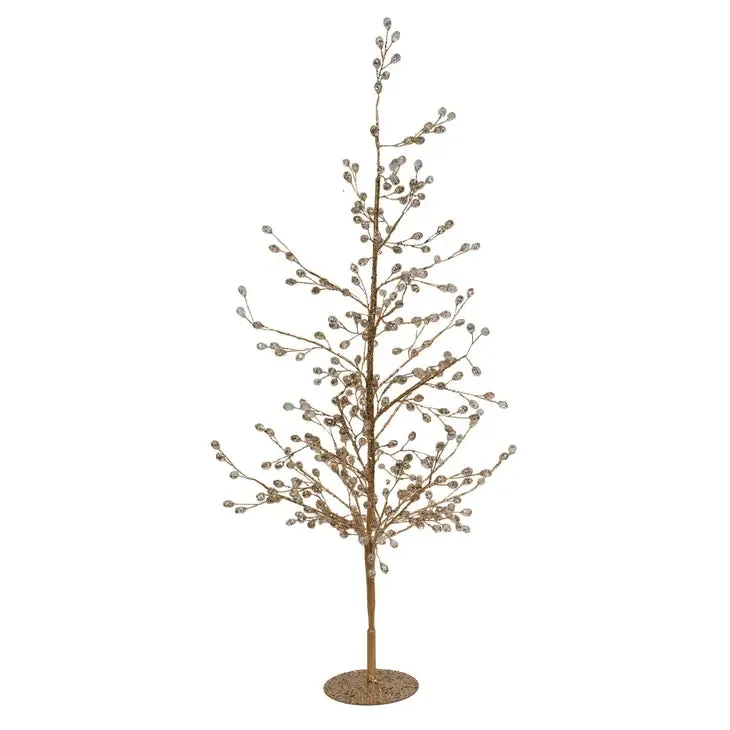 Gold Glittered Crystal Tree