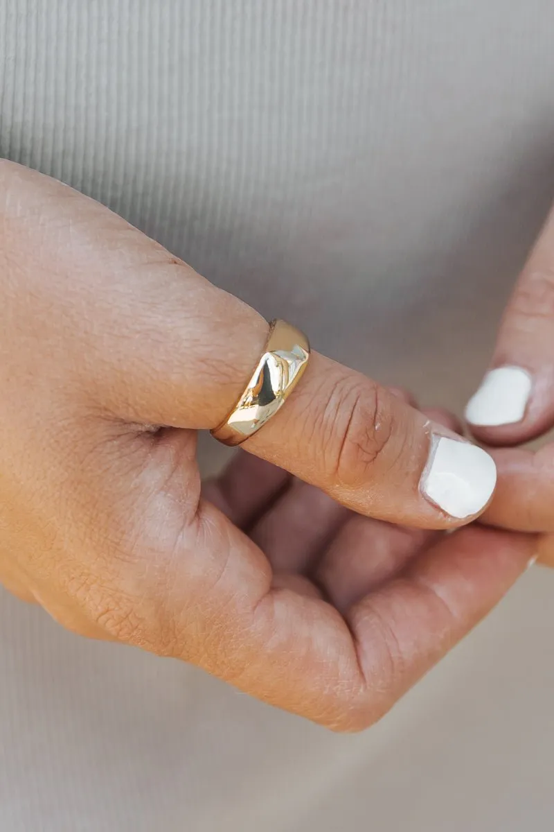 Gold Minimalist Open Band Ring