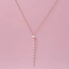 Gradiant Long Pearl Drop Necklace