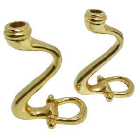 Gucci 1980s Brass Horse Bit Candle Holders