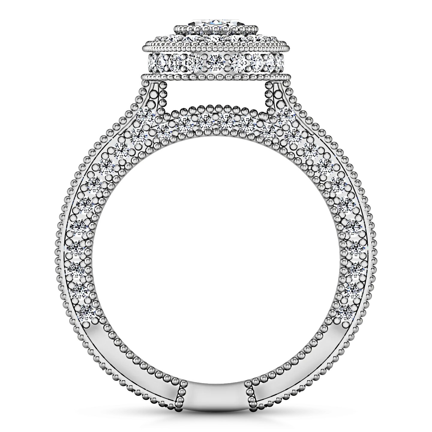 Halo Oval Engagement Ring Hannah 14K White Gold