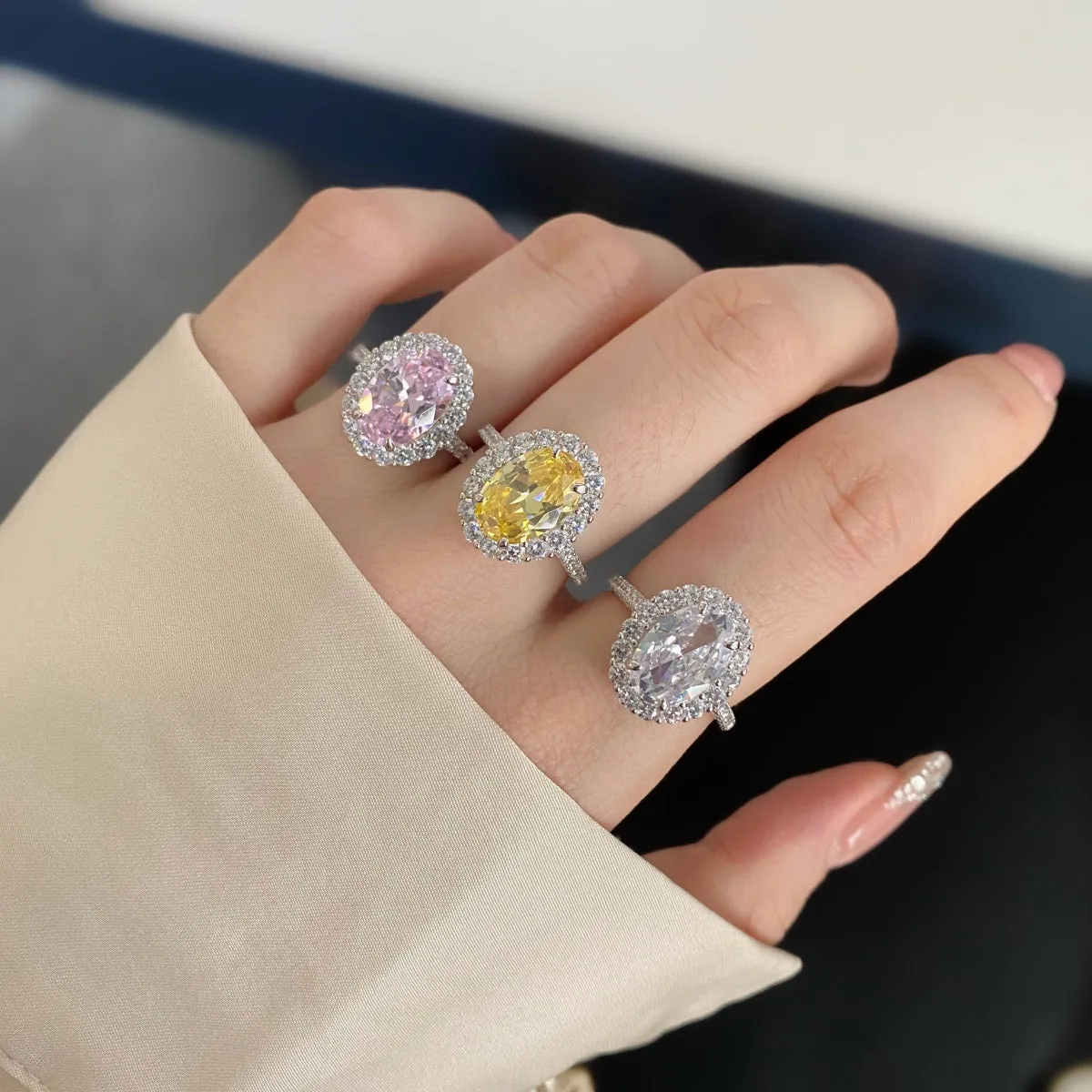 Halo Oval Engagement Ring