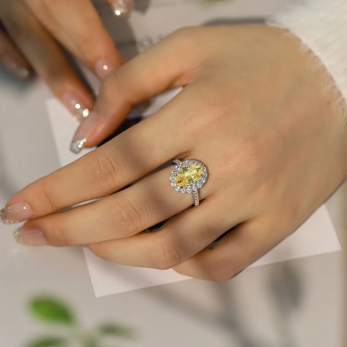 Halo Oval Engagement Ring