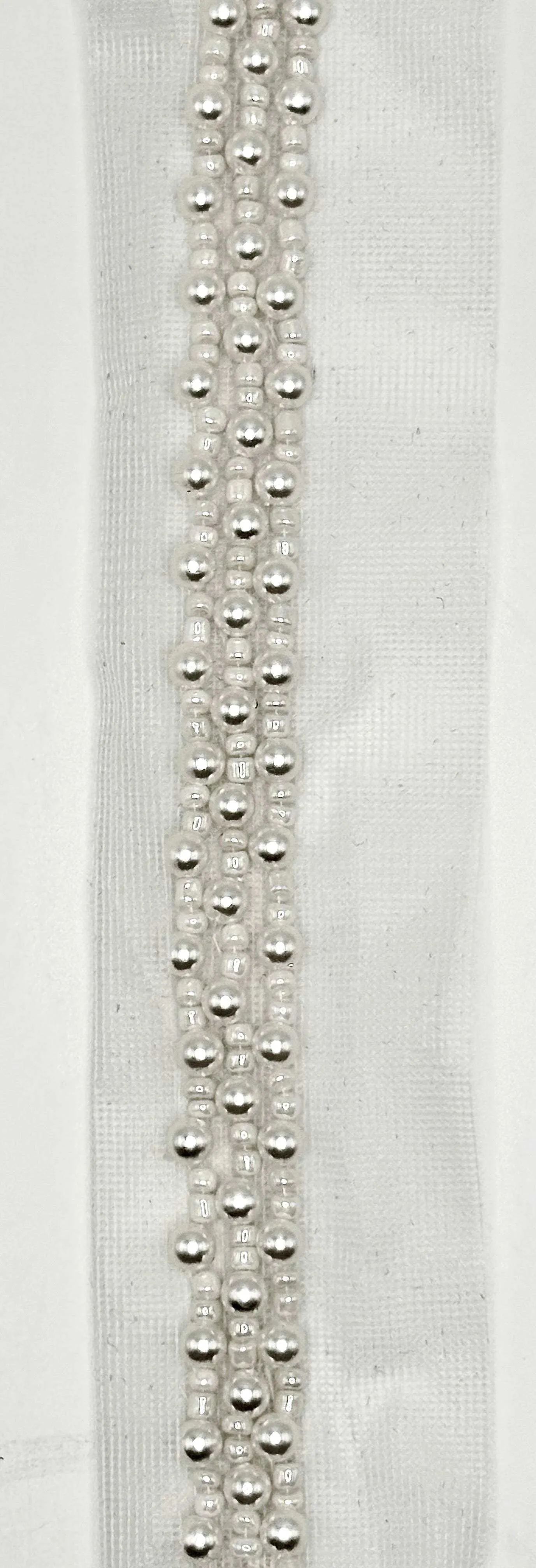 Handmade Pearl Yardage – 1/4" Wide on White Mesh