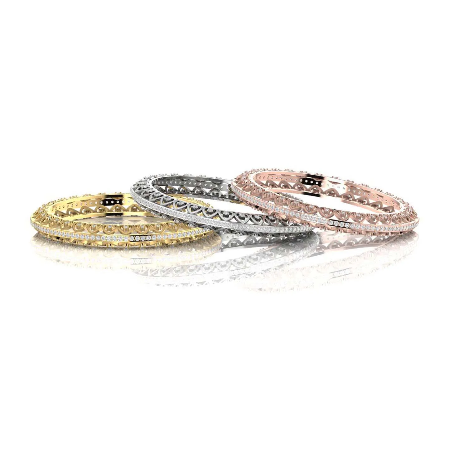 Heart Design Diamond Bangle