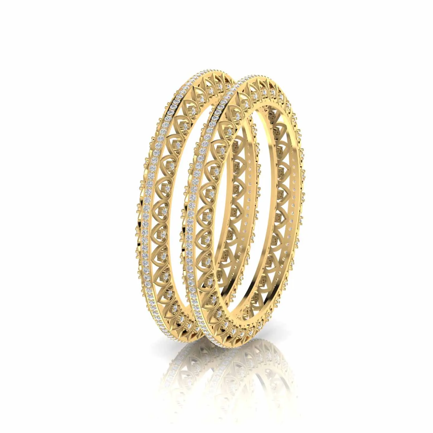 Heart Design Diamond Bangle