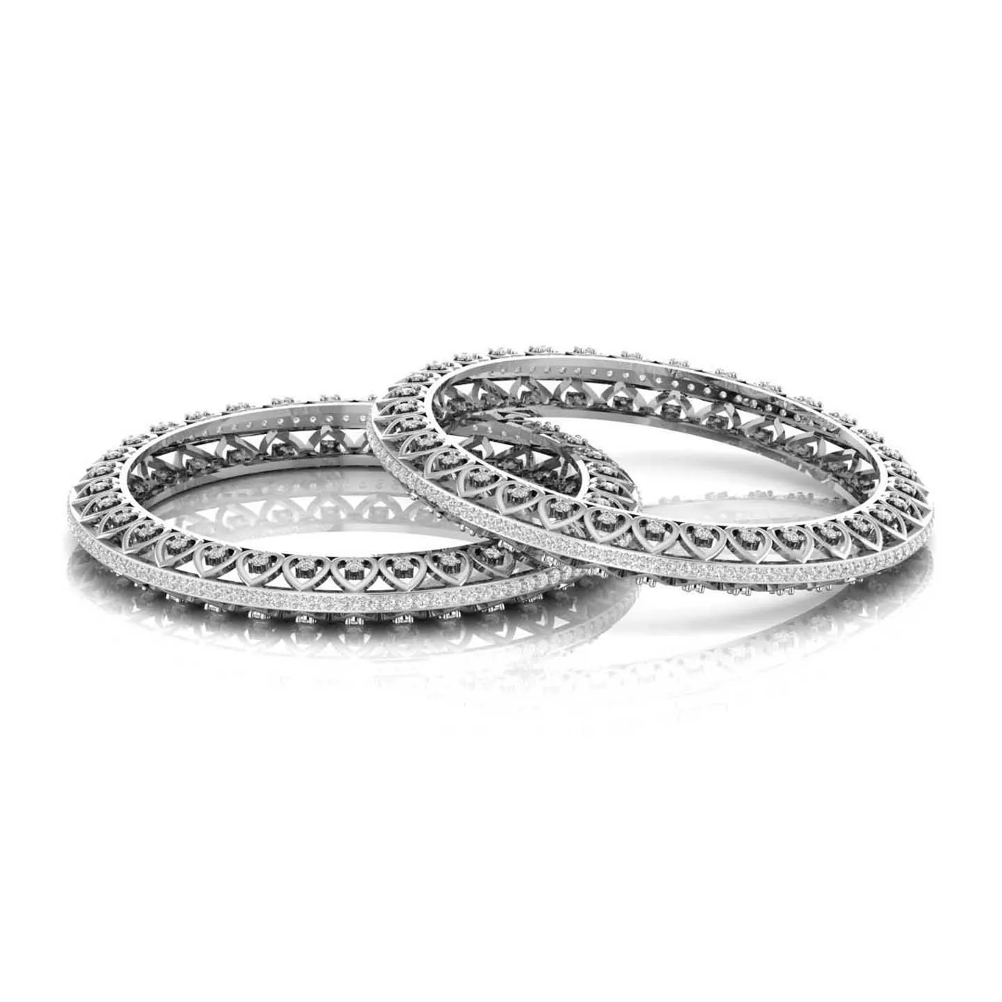 Heart Design Diamond Bangle