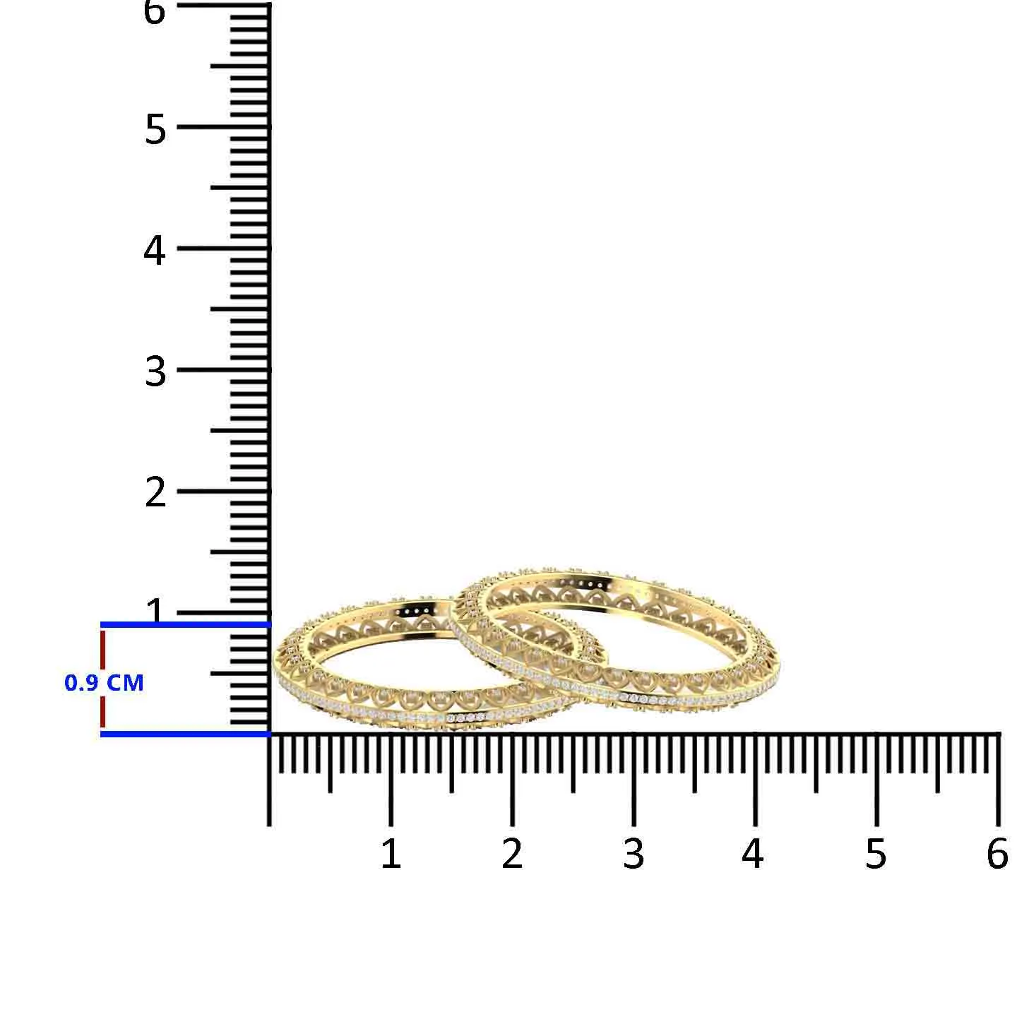 Heart Design Diamond Bangle