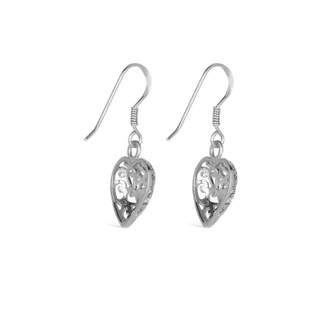 Heart Earrings | Silver