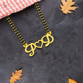 Heart Initials Couple Name Mangalsutra