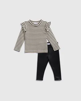 Infant Girls Paris Stripe Legging Set