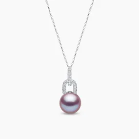 Jazz 18K Gold Pearl and Diamond Link Pendant