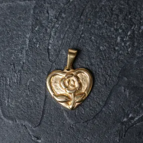 Just Lil Things Artificial Rose In Heart Charms  JLTCH0028