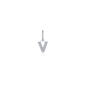 Letter V Charm Pendant