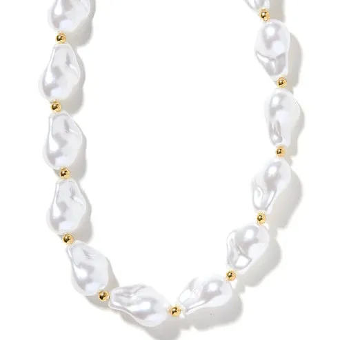 Linny Co | Lana Pearl Necklace with Gold Spacers