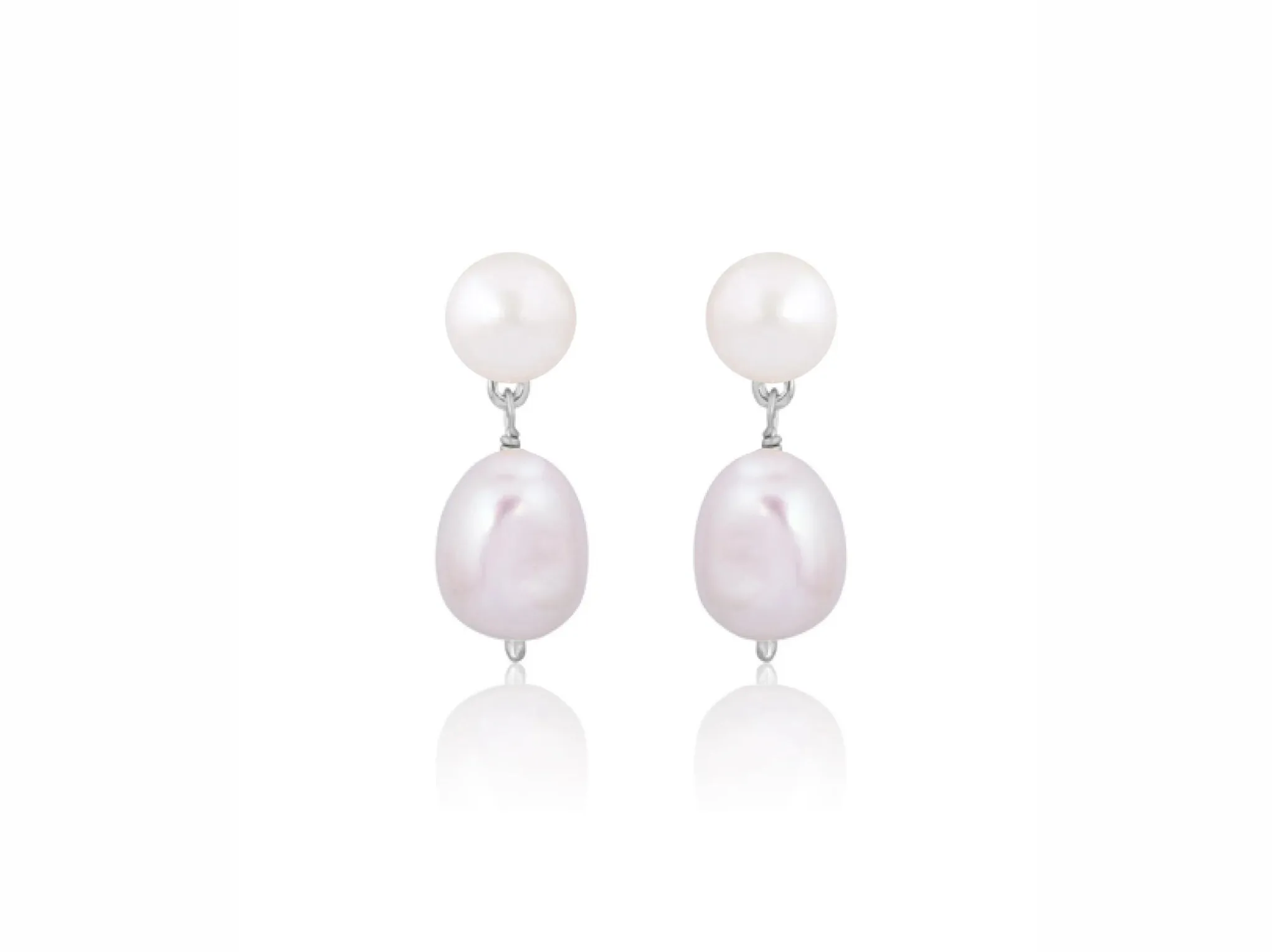 Lola Knight - Audrey - Pearl Drop Bridal Earrings - Silver