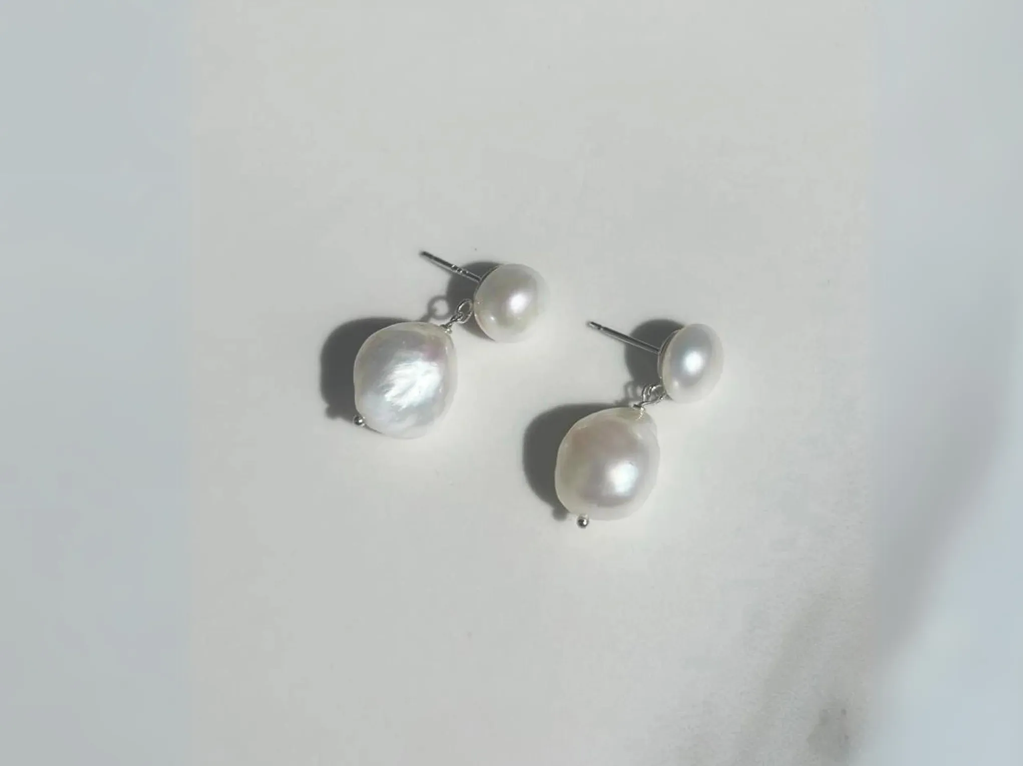 Lola Knight - Audrey - Pearl Drop Bridal Earrings - Silver