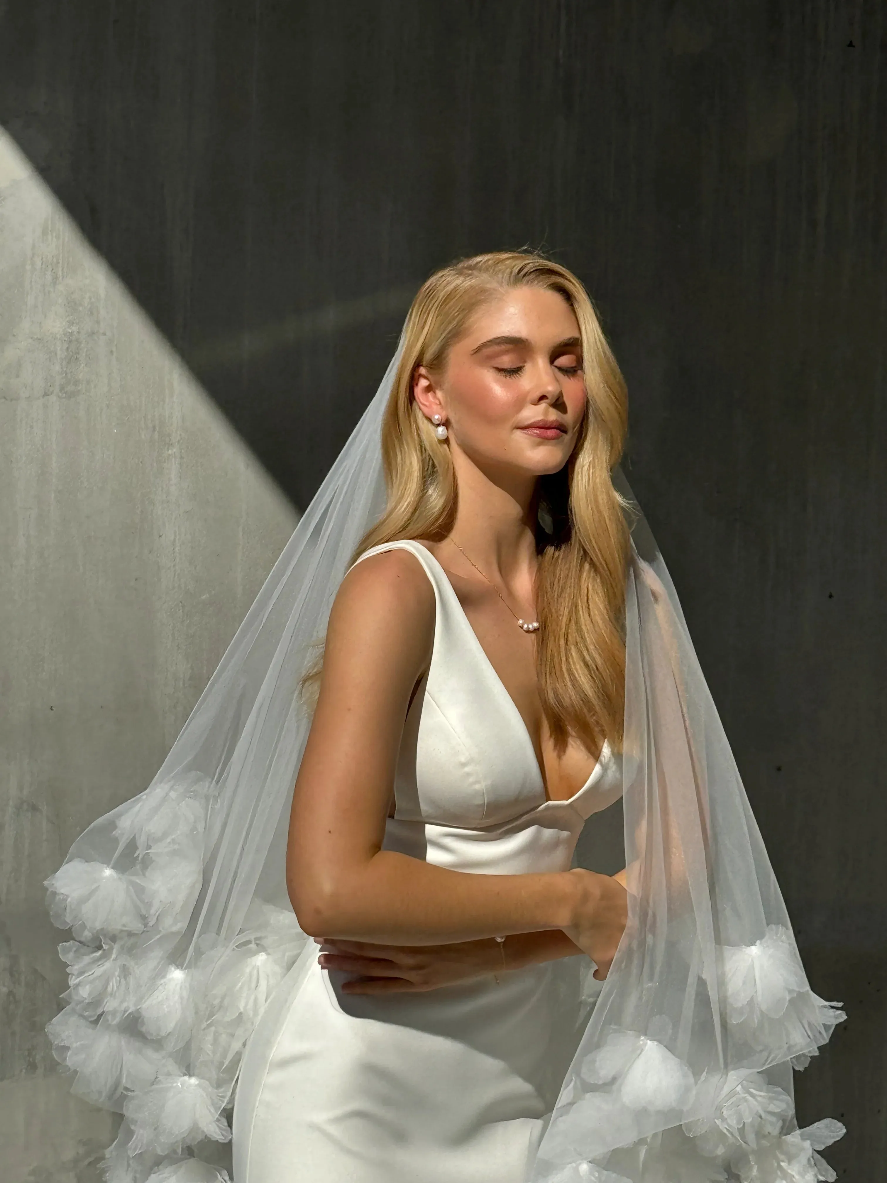 Lola Knight - Audrey - Pearl Drop Bridal Earrings - Silver