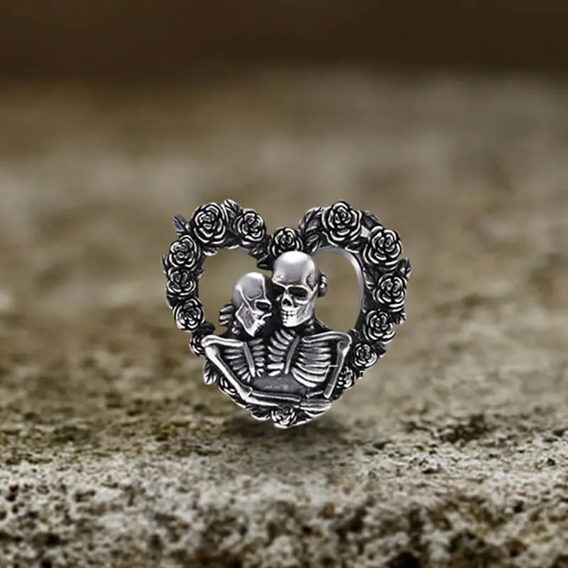 Loved Heart Skull Stainless Steel Ear Gauges