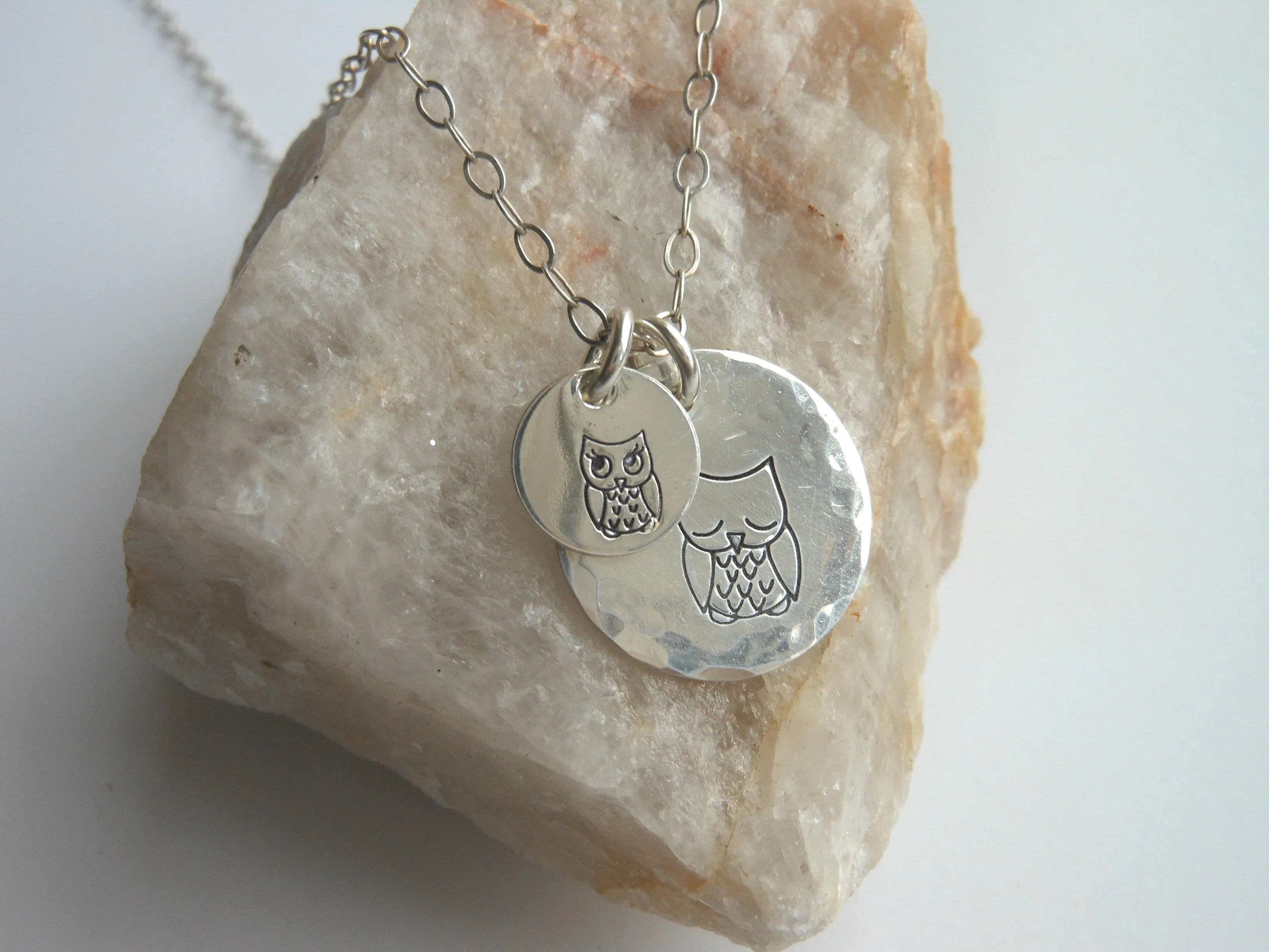 Mama Owl and Baby Owls Necklace, Custom Mother's Necklace, Gift for Mom