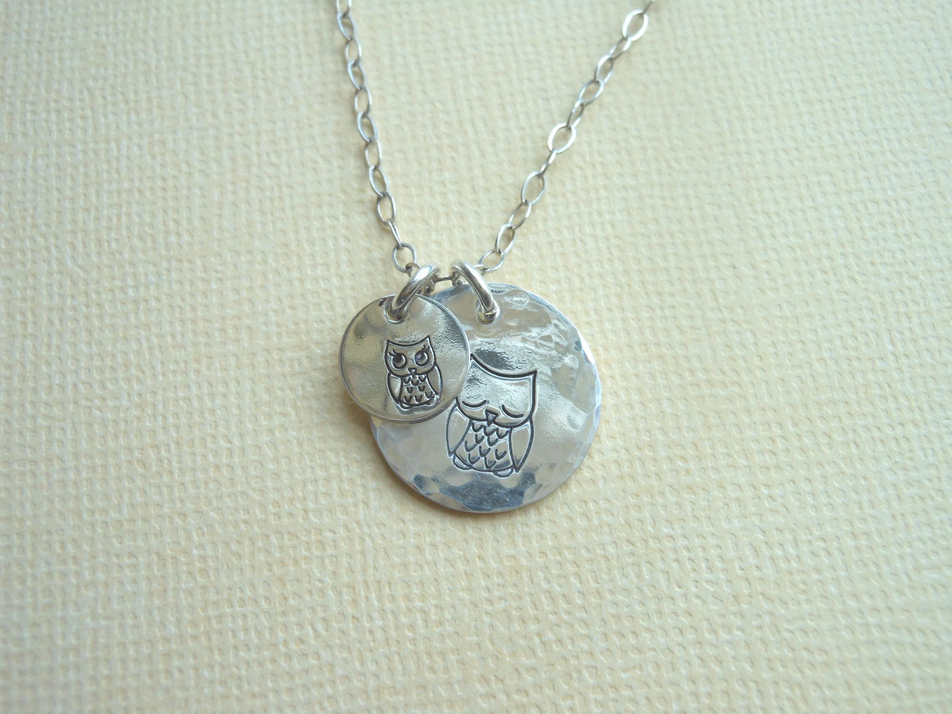 Mama Owl and Baby Owls Necklace, Custom Mother's Necklace, Gift for Mom