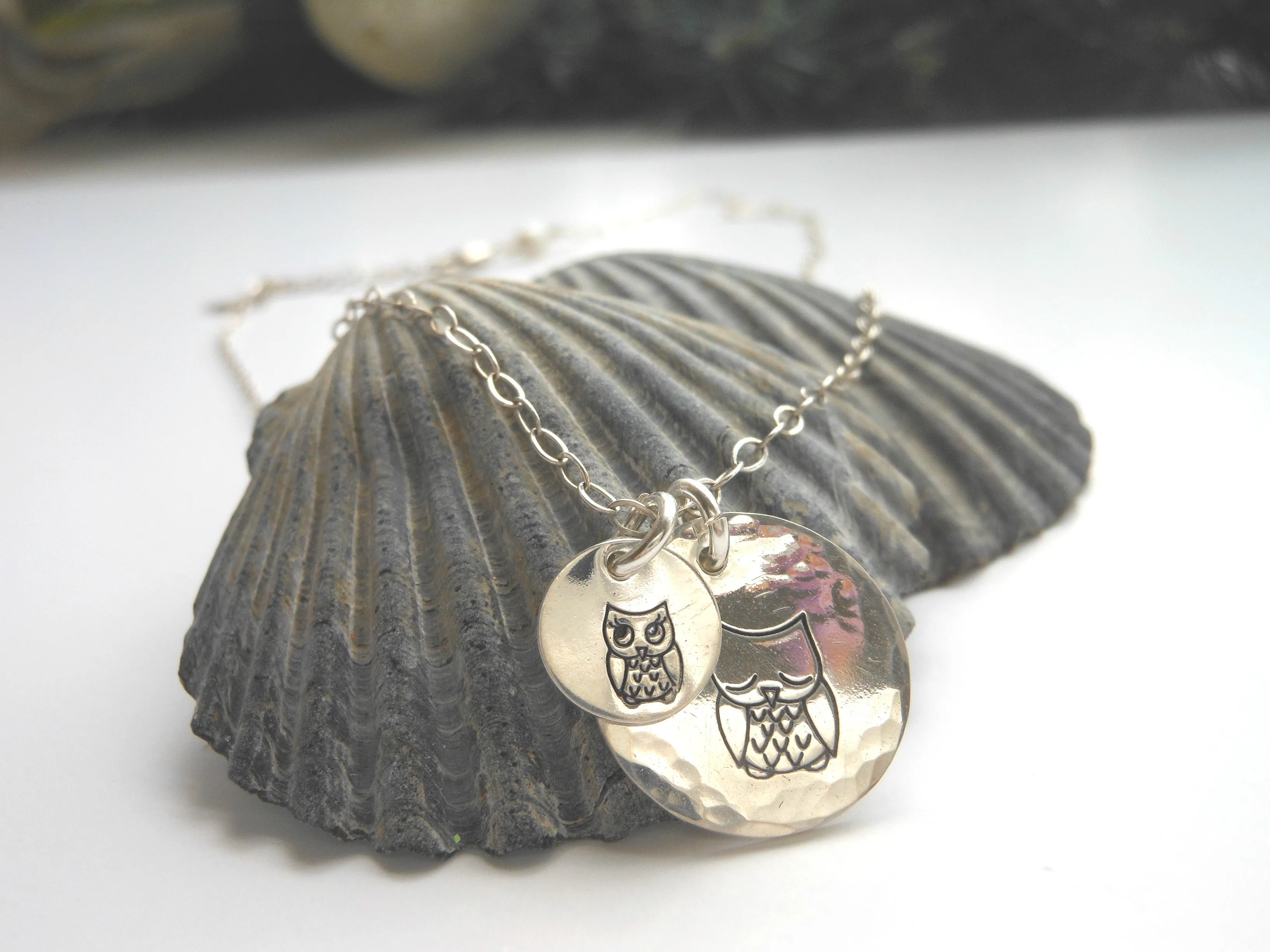 Mama Owl and Baby Owls Necklace, Custom Mother's Necklace, Gift for Mom