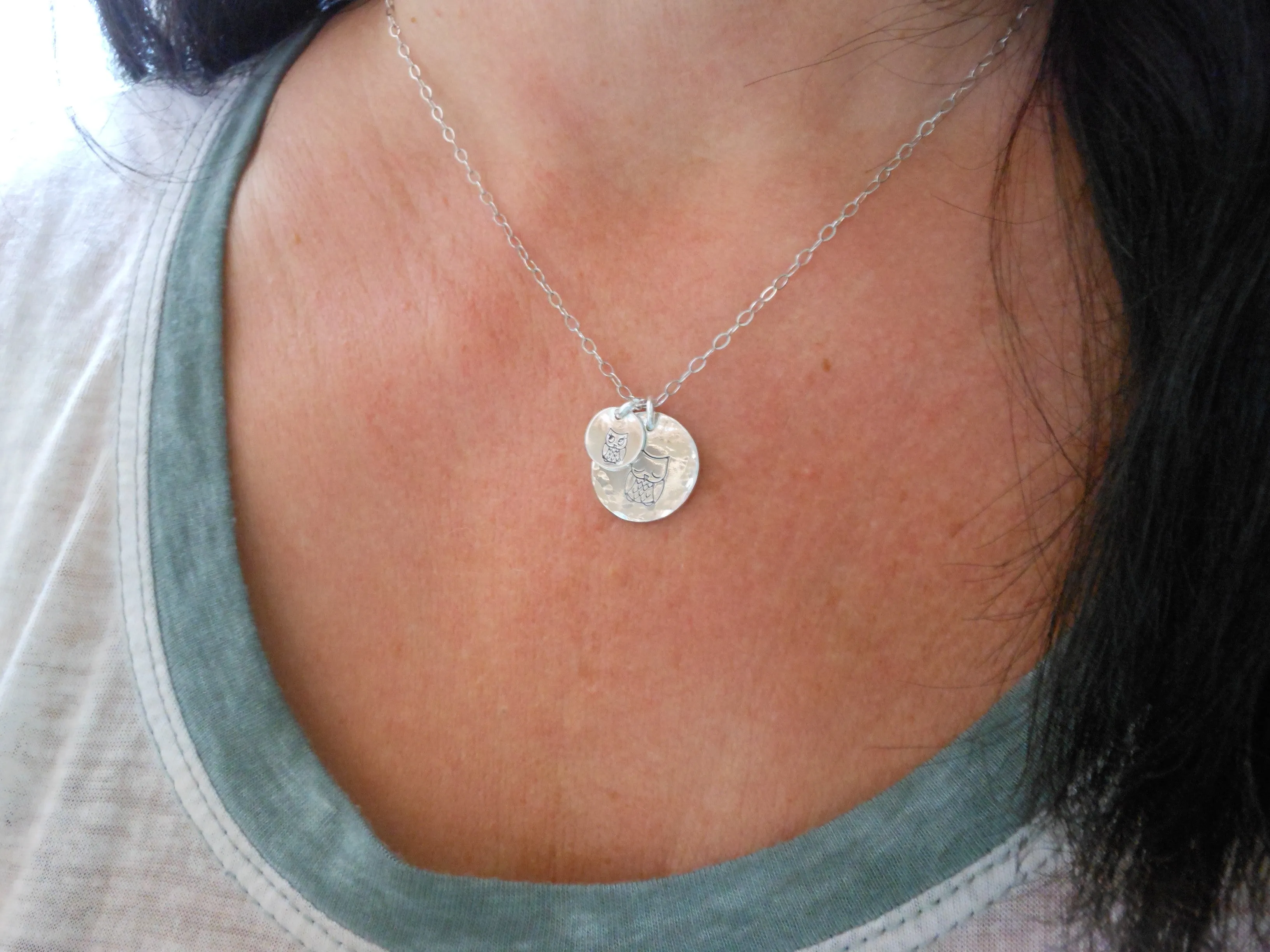 Mama Owl and Baby Owls Necklace, Custom Mother's Necklace, Gift for Mom