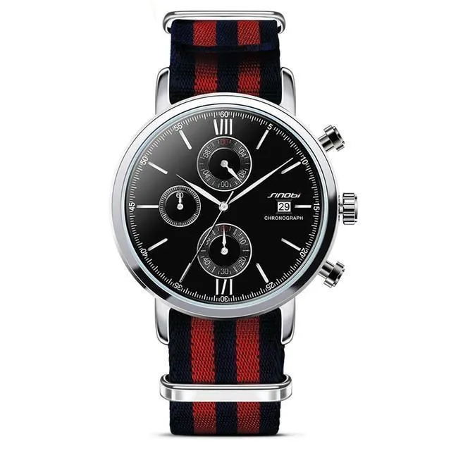 Men's Classic Sports Chronograph Stainless Steel Watch