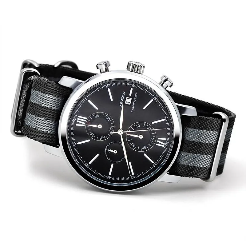 Men's Classic Sports Chronograph Stainless Steel Watch
