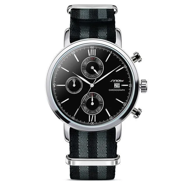 Men's Classic Sports Chronograph Stainless Steel Watch