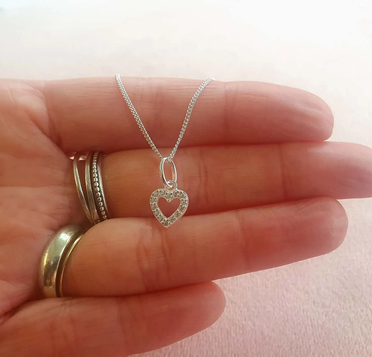 Mother of the Groom Heart Necklace with Cubic Zirconia in Sterling Silver 925, Personalised Jewellery Gift