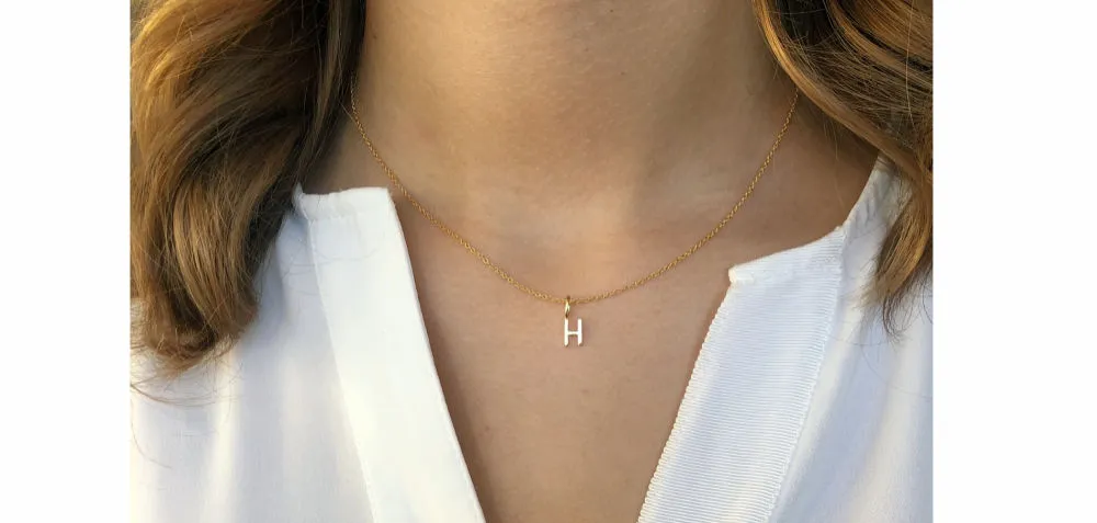 My H 18K Gold Pendant w. Diamond