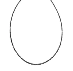 NOIR BLACK DIAMOND BEAD MEDIUM NECKLACE approx 22ctw, 2.5-3mm, 14K YELLOW GOLD CLASP, 16"