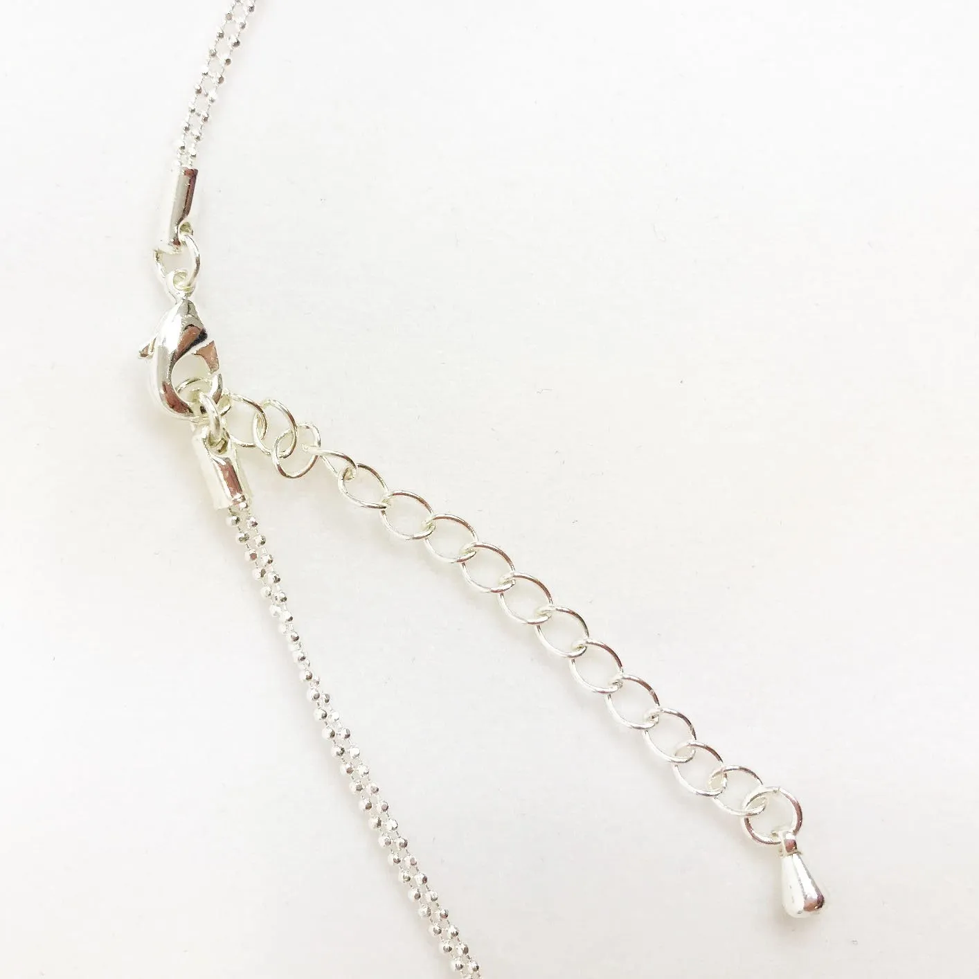Olive and Tiger Heart Silver Double Chain Necklace