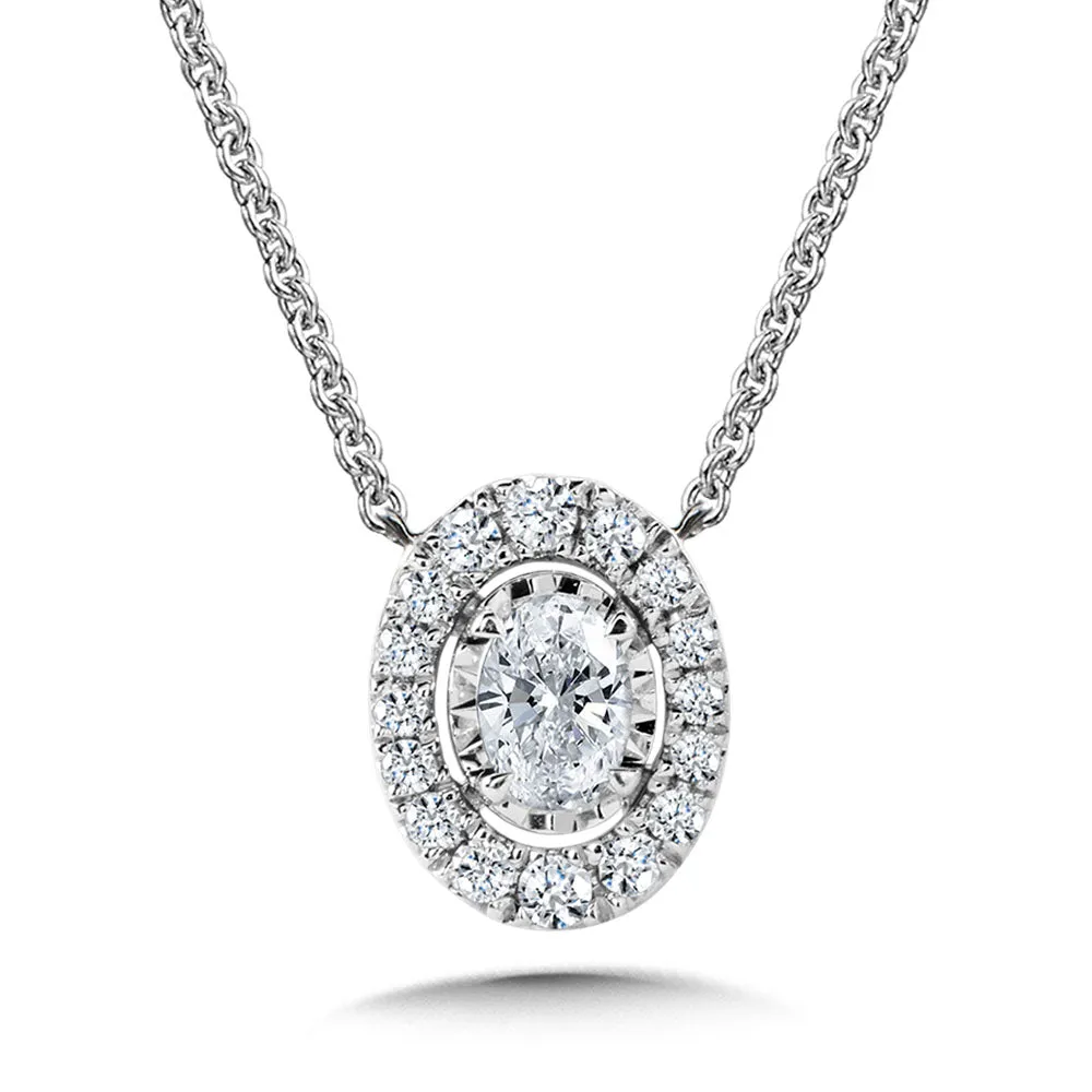 Oval-Cut, Diamond Star, Heavenly Halo Pendant (1/3 ctw)