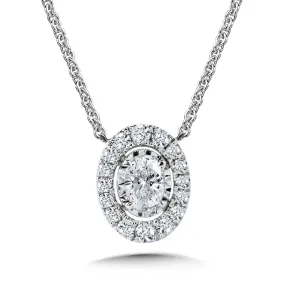 Oval-Cut, Diamond Star, Heavenly Halo Pendant (1/3 ctw)
